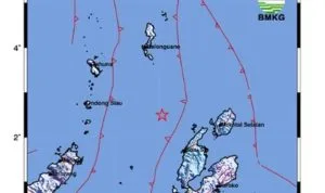 Gempa bumi barat laut Pulau Doi Maluku Utara