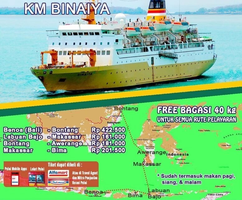 rute kapal pelni KM Binaiya e1596264881114