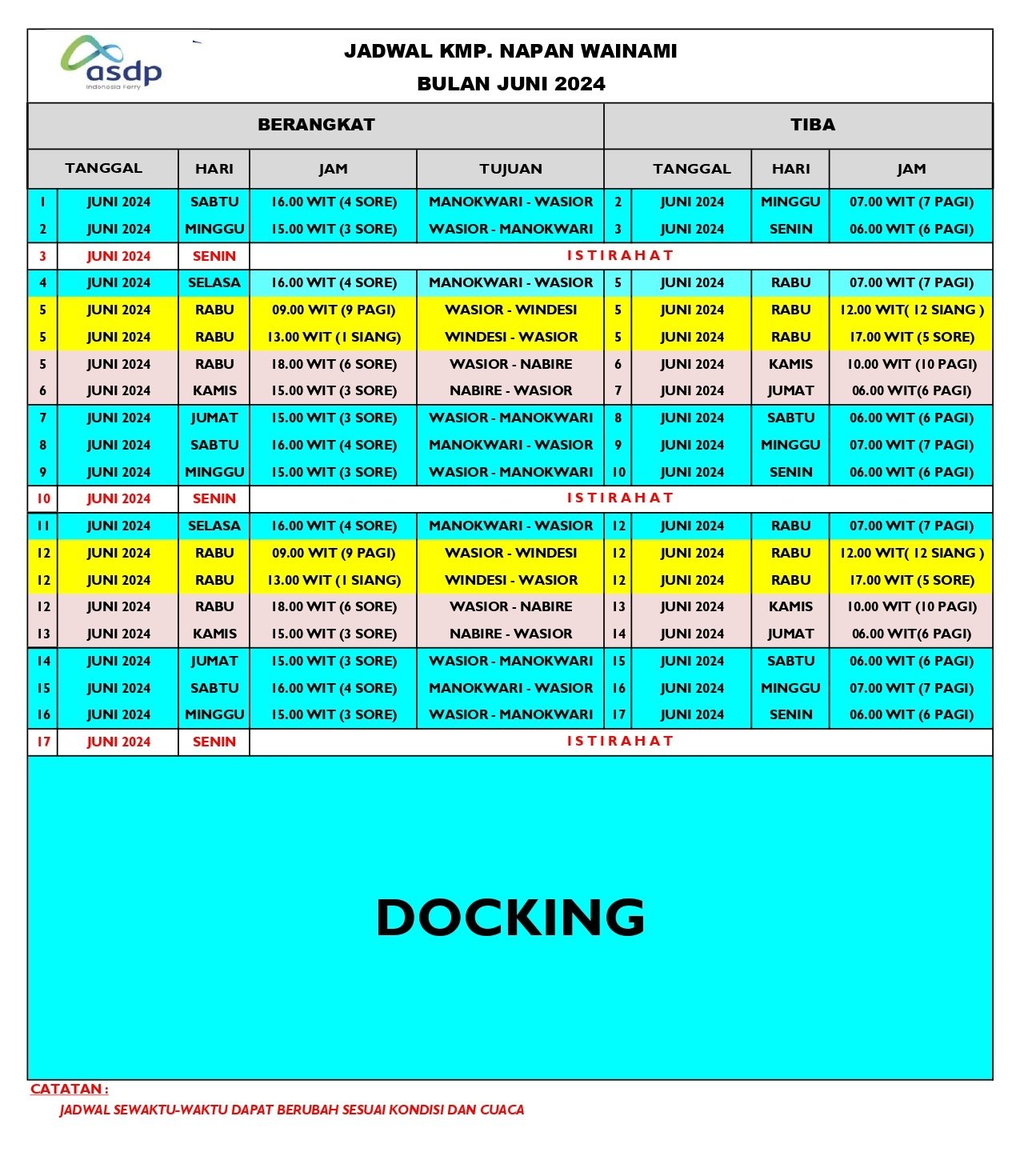 Jadwal KMP. Napan Wainami Juni 2024 page 0001