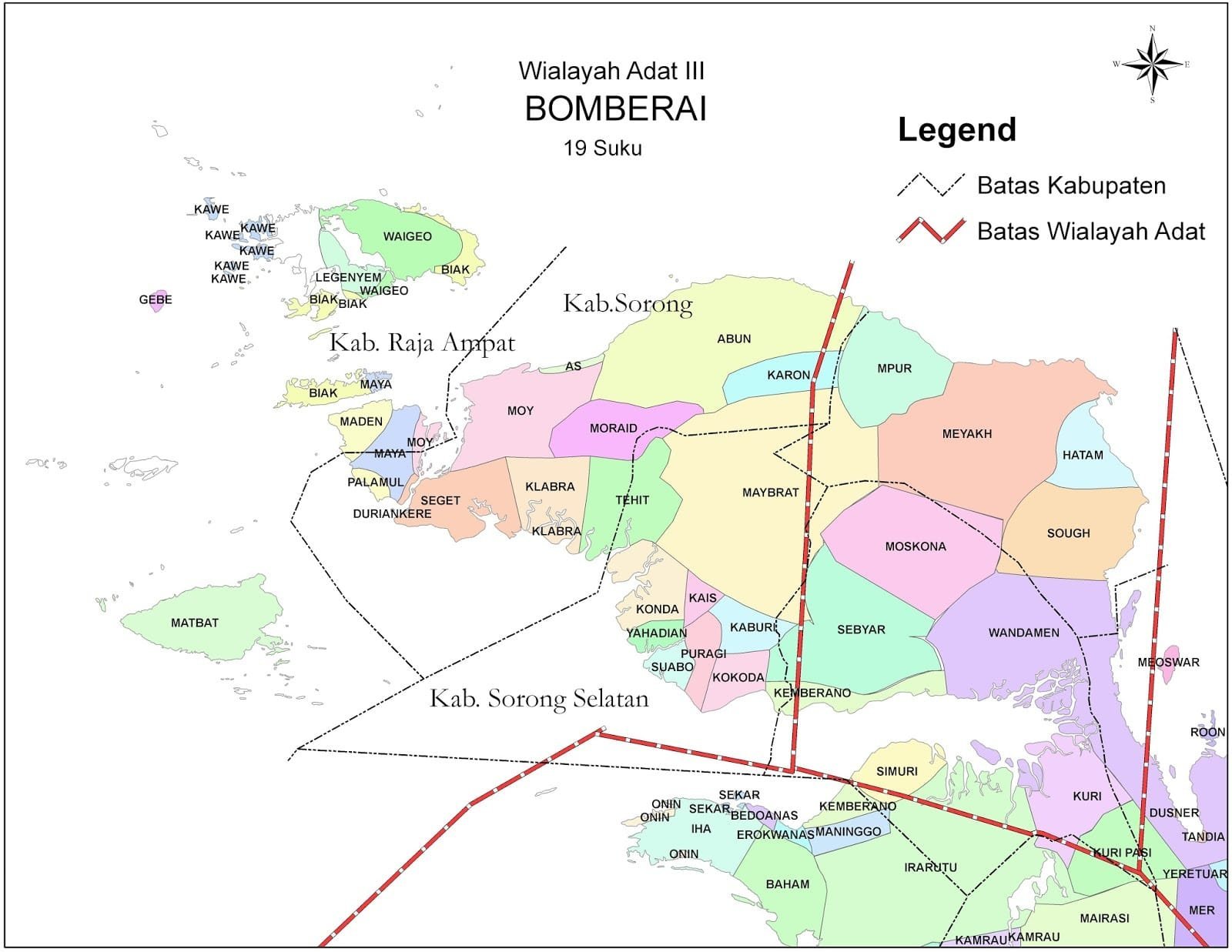 Wilayah Adat III Bomberai 19 Suku