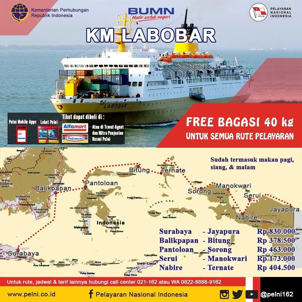 rute kapal KM Labobar
