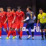 selebrasi para pemain timnas futsal indonesia saat menang telak atas lebanon