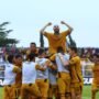 Pemain Bhayangkara Presisi Lampung FC Spas cetak gol